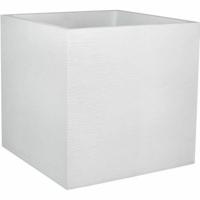 PLASTIC EDA Graphit Vierkant bloemblad - 57 L - 49,5 x 49,5 x 49,5 cm - Witte ceruse - thumbnail