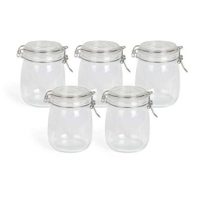 Set van 5 potten voor batch cooking - LIVOO - MEN400 - 750 ml - Borosciliaatglas - Metalen sluiting