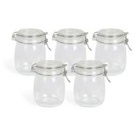 Set van 5 potten voor batch cooking - LIVOO - MEN400 - 750 ml - Borosciliaatglas - Metalen sluiting - thumbnail