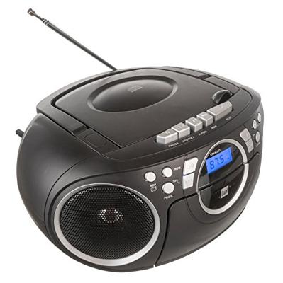 Cassetteradio met CD • FM-radio • Boombox • CD-speler • Stereo luidspreker • AUX-ingang • Net- / Batterijvoeding • Draagbaar • Zwart • Dual P 70