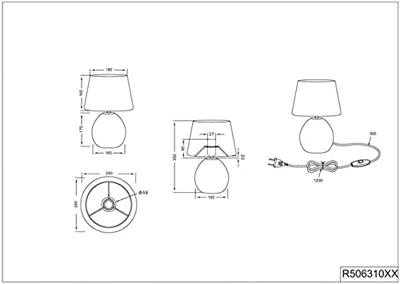 Trio TafellampLuxor 35cm zilver met wit - R50631089