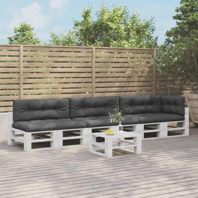 Palletkussens 7 st stof antracietkleurig