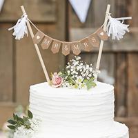 Ginger Ray CW-235 Rustic Country Mr & Mrs Cake Topper Vlaggetjes - thumbnail