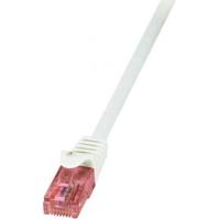 LogiLink CQ2011U RJ45 Netwerkkabel, patchkabel CAT 6 U/UTP 0.25 m Wit Vlambestendig, Snagless 1 stuk(s) - thumbnail