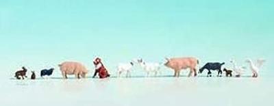 NOCH 36711 N Dieren op de boerderij figuren Geverfd, Staand