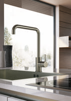 Hotbath Cobber Opbouw keukenmengkraan met draaibare L-uitloop geborsteld nikkel CB041GN - thumbnail