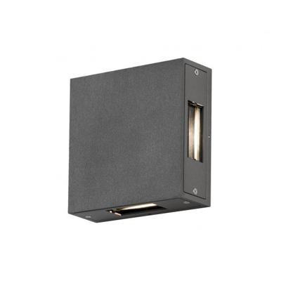 Wandlamp Konstsmide Cremona 7984-370 antraciet 230V wandarmatuur flush quadlight square 17cm, 4x 3W