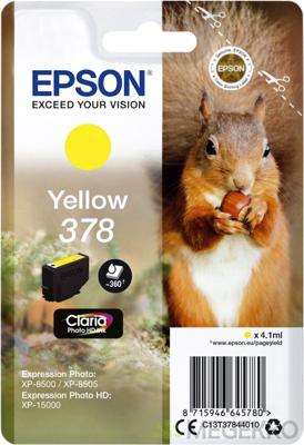Epson Squirrel Singlepack Yellow 378 Claria Photo HD Ink Epson Squirrel Singlepack Yellow 378 Claria Photo HD Ink