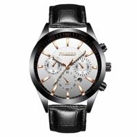 FNGEEN 5012 mannen waterdichte lichtgevende imitatie zes-naald design horloge (zwarte gordel) - thumbnail