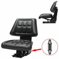 VidaXL Tractorstoel met ophanging zwart - thumbnail
