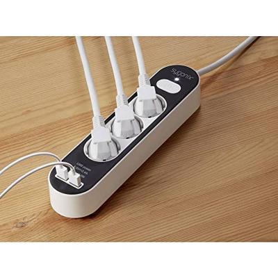 Sygonix SY-4538534 Stekkerdoos met schakelaar 3-voudig Wit, Zwart Randaarde stekker 1 stuk(s)