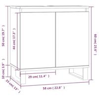 Badkamerkast 58x33x60 cm bewerkt hout zwart - thumbnail