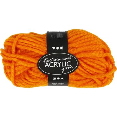 Creativ Company Fantasia acrylgaren, l: 35 m, maxi, neon oranje, 50 gr/ 1 bol