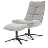 Eleonora Fauteuil 'Marcus' met voetenbank, kleur Lichtgrijs Baquer - thumbnail