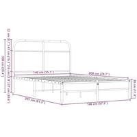 Bedframe zonder matras bewerkt hout bruin eikenkleur 140x200 cm - thumbnail