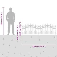 Tuinhek Grijs 115 cm Poedergecoat staal - thumbnail