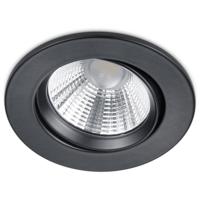 Ronde LED Inbouwspot 5W Dimbaar - Warm Wit 3000K - Mat Zwart Aluminium - thumbnail