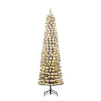 Black Box Trees Charlton Pilar verlichte kerstboom besneeuwd groen 230cm - 180 lampjes - thumbnail