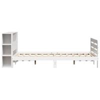 Bedframe zonder matras massief grenenhout wit 140x200 cm - thumbnail