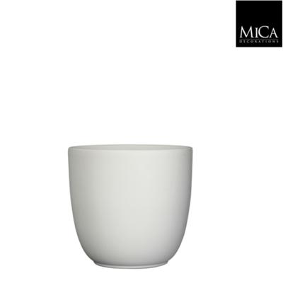Mica Decorations tusca pot mat wit 20x23cm Mica Decorations tusca pot mat wit 20x23cm