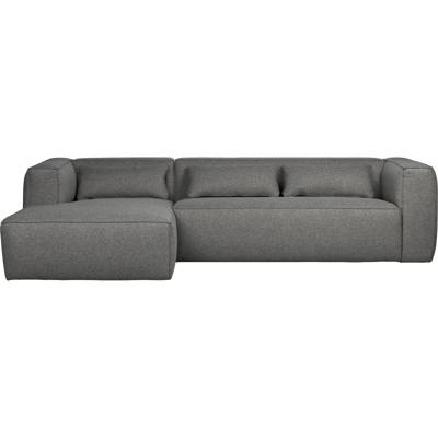 WOOOD Loungebank 'Bean' Links, kleur Middengrijs