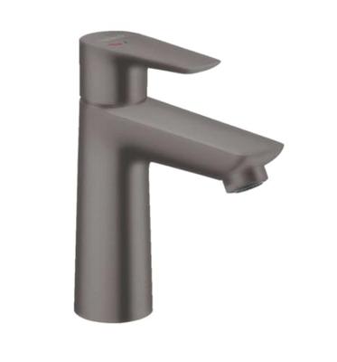 Wastafelmengkraan Talis E HansGrohe 110 Eengreeps CoolStart met Trekwaste Geborsteld Zwart Chroom