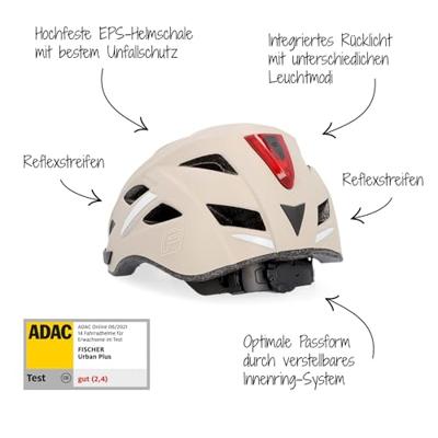 FISCHER FAHRRAD Urban Plus Dallas L/XL Pedelec helm Beige Confectiemaat: L/XL Hoofdomvang: 58-61 cm