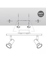 Home sweet home LED opbouwspot Stone 2 lichts ↔ 33,5 cm - mat staal - thumbnail