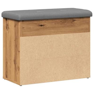 Schoenenbank 62x32x50 cm bewerkt hout artisanaal eikenkleur