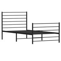 Bedframe met hoofd- en voeteneinde metaal zwart 90x190 cm - thumbnail