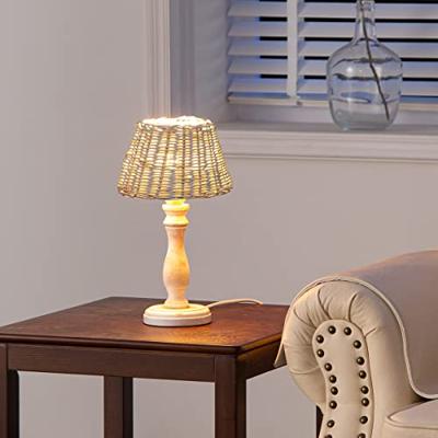 Lampenkap rond schuin | taps | rotan | rieten lampenkap voor tafellamp | lampenkap met E27 fitting | Ø20cm H13cm | wit