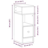 Nachtkastje met lade 25x31x66 cm sonoma eikenkleurig - thumbnail