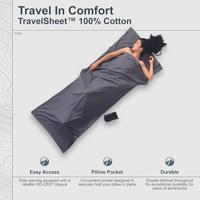 Cocoon Travel Sheet 100% Cotton Lakenzak Elephant Grey - thumbnail