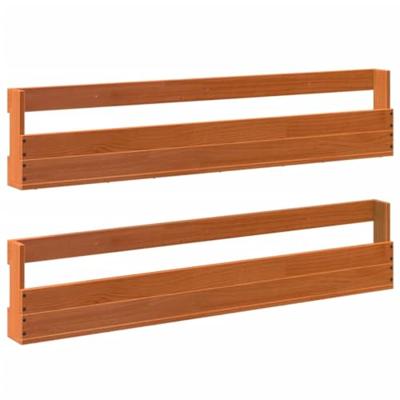 VidaXL Schoenenrekken 2 st 110x8,5x23,5 cm massief grenenhout wasbruin