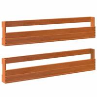 VidaXL Schoenenrekken 2 st 110x8,5x23,5 cm massief grenenhout wasbruin - thumbnail
