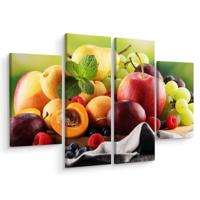 Schilderij - Vers zomerfruit, 4 luik, premium print, wanddecoratie - thumbnail
