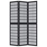 Kamerscherm met 3 panelen massief paulowniahout zwart - thumbnail