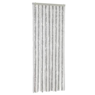 VidaXL Vliegengordijn 56x185 cm chenille lichtgrijs en wit VidaXL Vliegengordijn 56x185 cm chenille lichtgrijs en wit