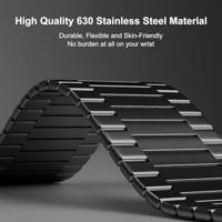 Magnetische stalen band - Zeer sterke magneet - Zwart - Geschikt voor Apple Watch 38mm / 40mm / 41mm / 42mm - thumbnail