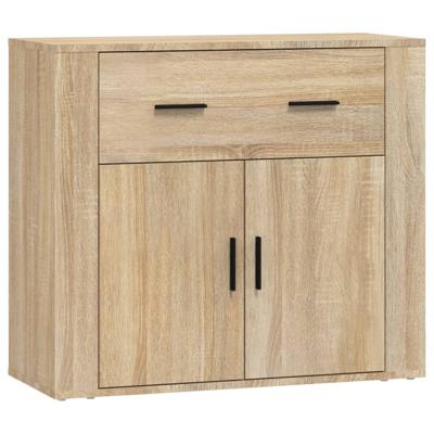 Dressoir 80x33x70 cm bewerkt hout sonoma eikenkleurig