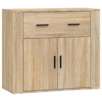 Dressoir 80x33x70 cm bewerkt hout sonoma eikenkleurig - thumbnail