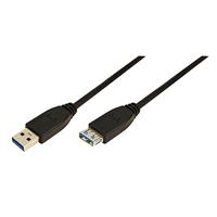 LogiLink CU0042 USB-kabel USB 3.2 Gen1 USB-A stekker, USB-A bus 2.00 m Zwart - thumbnail