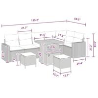 Tuinbankenset 9 pcs Zwart poly rattan - thumbnail