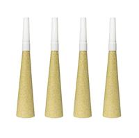 Glitter feesttoeters Goud - 4 Stuks - thumbnail
