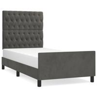 Bedframe zonder matras 90x200 cm fluweel donkergrijs - thumbnail