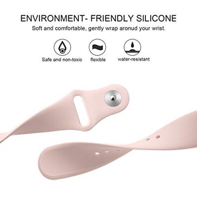 By Qubix - Compatible met Fitbit Versa 1/2 & Lite siliconen bandje - Maat: Large - Zand roze - Compatible fitbit bandje