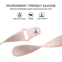 By Qubix - Compatible met Fitbit Versa 1/2 & Lite siliconen bandje - Maat: Small - Zand roze - Compatible fitbit bandje - thumbnail