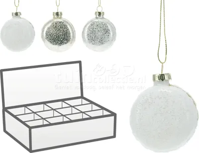 Kerstornament Macaron Glitter Assorti 1st