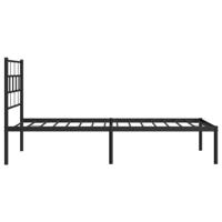 Bedframe met hoofdbord metaal zwart 90x190 cm - thumbnail