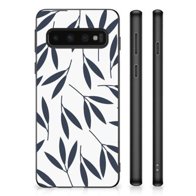 Samsung Galaxy S10 Skin Case Leaves Blue Samsung Galaxy S10 Skin Case Leaves Blue